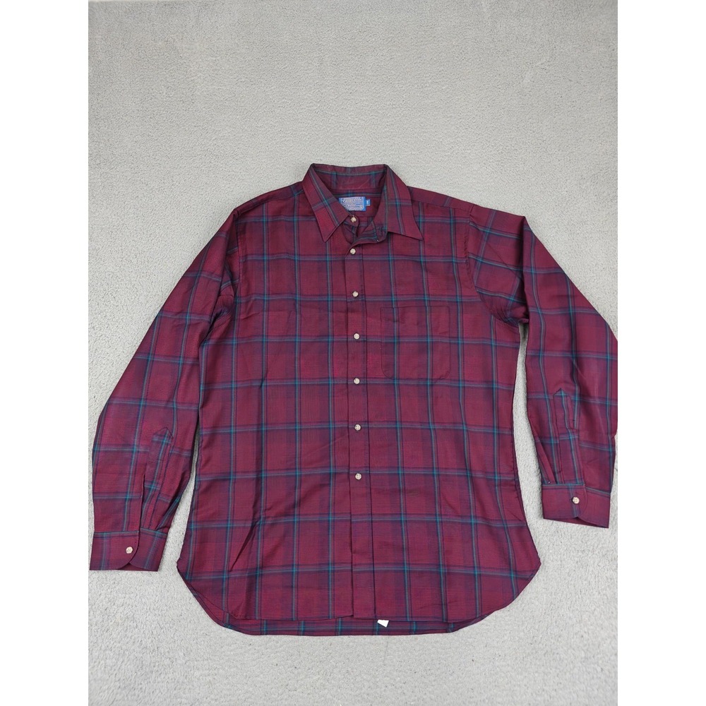 Vintage Pendleton Sir‎ Pendleton Shirt Mens XL Red Plaid Wool Button 80s